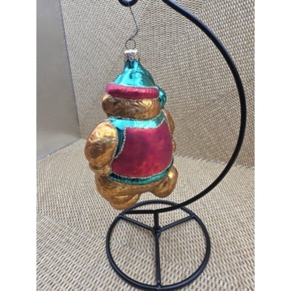Potpourri Designs Blown Glass Ornament Chubby Happy Dancing Teddy Bear Poland 96 - Picture 5 of 7